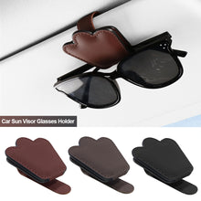 Load image into Gallery viewer, Car Sun Visor Glasses Holder Frame Auto Fastener Clip Glasses Ticket Document Holder Accessories Automobiles PU Leather/Suede

