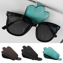 Load image into Gallery viewer, Car Sun Visor Glasses Holder Frame Auto Fastener Clip Glasses Ticket Document Holder Accessories Automobiles PU Leather/Suede

