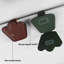 Load image into Gallery viewer, Car Sun Visor Glasses Holder Frame Auto Fastener Clip Glasses Ticket Document Holder Accessories Automobiles PU Leather/Suede
