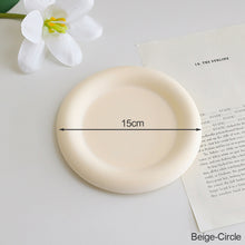 Load image into Gallery viewer, Ins Plate Heart Circle Gypsum Jewelry Plate Snacks Dessert Storage Tray Enamel Trinket Dish Photography Props
