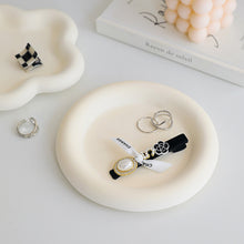 Load image into Gallery viewer, Ins Plate Heart Circle Gypsum Jewelry Plate Snacks Dessert Storage Tray Enamel Trinket Dish Photography Props

