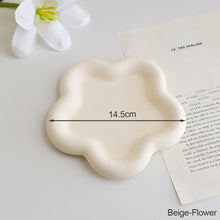 Load image into Gallery viewer, Ins Plate Heart Circle Gypsum Jewelry Plate Snacks Dessert Storage Tray Enamel Trinket Dish Photography Props
