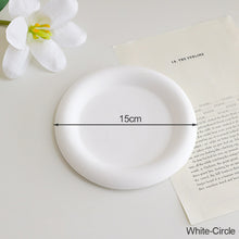 Load image into Gallery viewer, Ins Plate Heart Circle Gypsum Jewelry Plate Snacks Dessert Storage Tray Enamel Trinket Dish Photography Props
