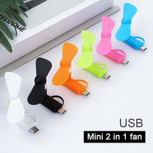 Load image into Gallery viewer, Portable Phone Fan 2 in 1 Type-C Small Mini Fan for Mobile Phone
