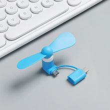 Load image into Gallery viewer, Portable Phone Fan 2 in 1 Type-C Small Mini Fan for Mobile Phone
