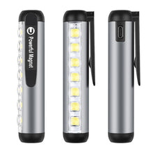 Load image into Gallery viewer, Mini LED Flashlight XPE + COB Lamp Beads Ultra Bright Torch With Clip Magnet Work Light Waterproof USB Rechargeable Flashlight
