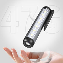 Load image into Gallery viewer, Mini LED Flashlight XPE + COB Lamp Beads Ultra Bright Torch With Clip Magnet Work Light Waterproof USB Rechargeable Flashlight

