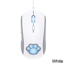 Load image into Gallery viewer, CW918 RGB Wired Mouse with Cute Cat Paw 6 Levels Adjustable 7200 DPI Precise Optical Silent Gaming Mice
