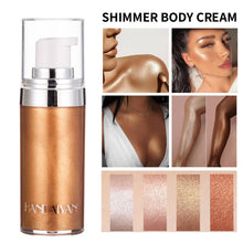 Load image into Gallery viewer, Shimmer Body Cream Body Highlighter Brightening Moisturizing Smooth Shimmer Cream Body Facial Makeup Cosmetics

