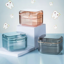 Load image into Gallery viewer, Multi-function Dental Braces Storage Box Orthodontic Denture Retainer Soaking Container Partial Teeth Cleaning Case
