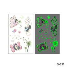 Load image into Gallery viewer, Cartoon Children Butterfly Glow-in-the-dark Tattoo Sticker Waterproof Temporary Tattoo Stickers Flower Women Fairy Child Tattoo Sticker
