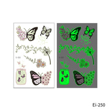 Load image into Gallery viewer, Cartoon Children Butterfly Glow-in-the-dark Tattoo Sticker Waterproof Temporary Tattoo Stickers Flower Women Fairy Child Tattoo Sticker
