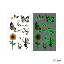 Load image into Gallery viewer, Cartoon Children Butterfly Glow-in-the-dark Tattoo Sticker Waterproof Temporary Tattoo Stickers Flower Women Fairy Child Tattoo Sticker
