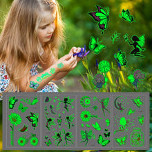 Load image into Gallery viewer, Cartoon Children Butterfly Glow-in-the-dark Tattoo Sticker Waterproof Temporary Tattoo Stickers Flower Women Fairy Child Tattoo Sticker

