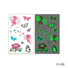 Load image into Gallery viewer, Cartoon Children Butterfly Glow-in-the-dark Tattoo Sticker Waterproof Temporary Tattoo Stickers Flower Women Fairy Child Tattoo Sticker
