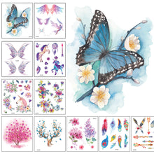 Load image into Gallery viewer, Cartoon Butterfly Temporary Wings Waterproof Tattoo Sticker for Fashion Women Girls Body Finger Art Flowers Tattoo Sticker
