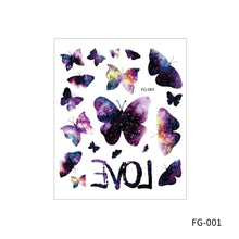 Load image into Gallery viewer, Cartoon Butterfly Temporary Wings Waterproof Tattoo Sticker for Fashion Women Girls Body Finger Art Flowers Tattoo Sticker
