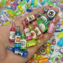 Load image into Gallery viewer, 50Pcs/Set Cute Mini Drinks Bottle Simulation Toy Small Wine Bottle Resin Diy Accessories Mixed Style Milk Tea Cup Ornaments

