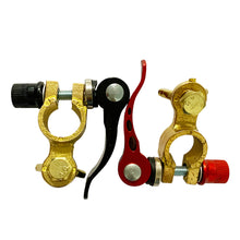 Load image into Gallery viewer, Pair 12V/24V Automotive Brass Material Battery Terminal Auto Wire Cable Clamp Quick Release Car Workshop Tooling Accessories
