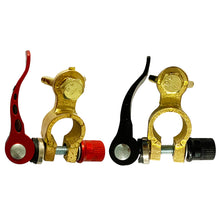 Load image into Gallery viewer, Pair 12V/24V Automotive Brass Material Battery Terminal Auto Wire Cable Clamp Quick Release Car Workshop Tooling Accessories
