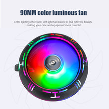 Load image into Gallery viewer, Rainbow Low Profile RGB CPU Air Cooler with 90mm Silent Fan for AMD AM4 AM3+ X79 X99 LGA 775 1150 1151 1156 2011
