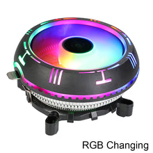 Load image into Gallery viewer, Rainbow Low Profile RGB CPU Air Cooler with 90mm Silent Fan for AMD AM4 AM3+ X79 X99 LGA 775 1150 1151 1156 2011
