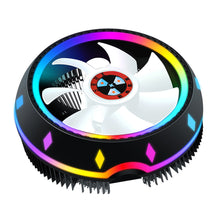 Load image into Gallery viewer, Silent RGB LED Air CPU Cooler Fan Desktop Computer Heatsink Radiato Colorful Cooling for Intel 115X AMD 10x10x2.5cm
