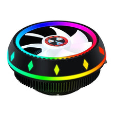 Load image into Gallery viewer, Silent RGB LED Air CPU Cooler Fan Desktop Computer Heatsink Radiato Colorful Cooling for Intel 115X AMD 10x10x2.5cm
