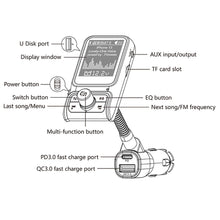 Load image into Gallery viewer, 1.77 Inch Color Screen Car Bluetooth Support Qc3.0 And Pd Fast Charging Eq Audio Adjustment Player With Rod Bc85
