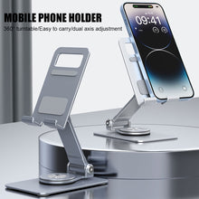 Load image into Gallery viewer, Multifunctional Desktop Live Bracket Aluminum Alloy Mobile Phone Folding Bracket Lazy Rotating Mobile Phone Tablet Bracket
