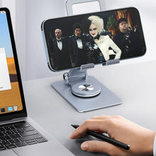 Load image into Gallery viewer, Multifunctional Desktop Live Bracket Aluminum Alloy Mobile Phone Folding Bracket Lazy Rotating Mobile Phone Tablet Bracket
