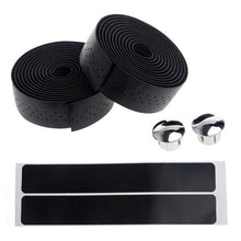 Load image into Gallery viewer, 1.9M Fixed Gear Road Bike Handlebar Tape Straps PU Leather Put the Sweat Absorption Hollow Breathable Winding
