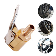 Load image into Gallery viewer, Car Tire Air Chuck Inflator Pump Valve Connector Clip-on Adapter Car Brass 8mm Tyre Wheel Valve For Inflatable Pump

