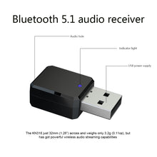 Load image into Gallery viewer, USB Bluetooth-compatible 5.1 Audio Receiver Dual Output AUX USB Stereo Car Hands-free Call Built-in Wireless Microphone Mic Adapter
