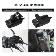 Load image into Gallery viewer, QC3.0 Motorcycle USB Charger Handlebar Fast Charging Waterproof 12V Autocycle USB Socket Adapter With Voltmeter Motorcycle Accessories
