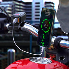 Load image into Gallery viewer, QC3.0 Motorcycle USB Charger Handlebar Fast Charging Waterproof 12V Autocycle USB Socket Adapter With Voltmeter Motorcycle Accessories
