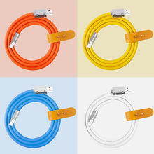 Load image into Gallery viewer, 120W Metal USB Protection Charge Cable Fast Charging Data Cable For Micro Type-C Silicone Quickly Charge With Cable Organizer
