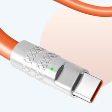 Load image into Gallery viewer, 120W Metal USB Protection Charge Cable Fast Charging Data Cable For Micro Type-C Silicone Quickly Charge With Cable Organizer
