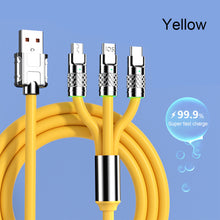 Load image into Gallery viewer, 3 IN 1 Zinc Alloy Charging Cable 120W 6A Super Fast Charger USB Protecetion For Micro Type-C With Indicate Light 480 Mbps Transmission
