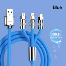 Load image into Gallery viewer, 3 IN 1 Zinc Alloy Charging Cable 120W 6A Super Fast Charger USB Protecetion For Micro Type-C With Indicate Light 480 Mbps Transmission
