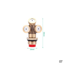 Load image into Gallery viewer, 1/2" Misting Nozzle Brass Atomizing Spray Fitting Nebulizer Hose Connector Water Sprinkler Adjustable for Garden Lawn Irrigation
