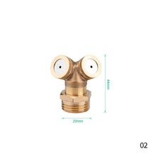 Load image into Gallery viewer, 1/2" Misting Nozzle Brass Atomizing Spray Fitting Nebulizer Hose Connector Water Sprinkler Adjustable for Garden Lawn Irrigation
