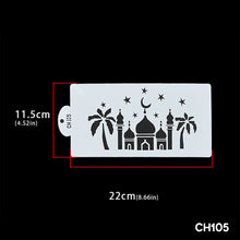 Load image into Gallery viewer, 1Pc Ramadan Eid Mubarak Moon Star Spray Stencils Cake Topper Decor Ramadan Decoration Baking Tools Mould Party Muslim Islamic
