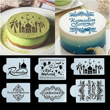 Load image into Gallery viewer, 1Pc Ramadan Eid Mubarak Moon Star Spray Stencils Cake Topper Decor Ramadan Decoration Baking Tools Mould Party Muslim Islamic
