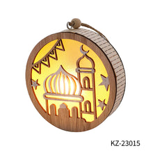 Load image into Gallery viewer, Wooden EID Mubarak LED Light Decoration Ramadan Mubarak Ornaments Islamic Muslim Pendant Eid Al Adha Party Supplies
