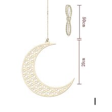 Load image into Gallery viewer, Eid Mubarak Decor Wooden Hanging Pendant Star Moon DIY Ornament Ramadan Kareem Gift Al Adha Islam Muslim Party Supplies
