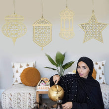 Load image into Gallery viewer, Eid Mubarak Decor Wooden Hanging Pendant Star Moon DIY Ornament Ramadan Kareem Gift Al Adha Islam Muslim Party Supplies
