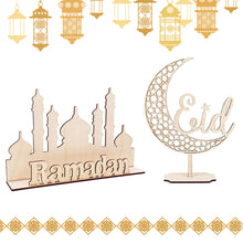 Load image into Gallery viewer, Wooden Ramadan Eid Mubarak Food Tray for Home Cake Display Islam Muslim Eid Al Adha Party Supplies Ramadan Kareem Eid Gifts
