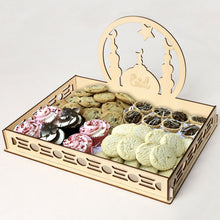 Load image into Gallery viewer, Wooden Ramadan Eid Mubarak Food Tray for Home Cake Display Islam Muslim Eid Al Adha Party Supplies Ramadan Kareem Eid Gifts
