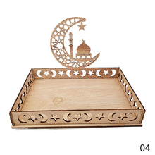 Load image into Gallery viewer, Wooden Ramadan Eid Mubarak Food Tray for Home Cake Display Islam Muslim Eid Al Adha Party Supplies Ramadan Kareem Eid Gifts
